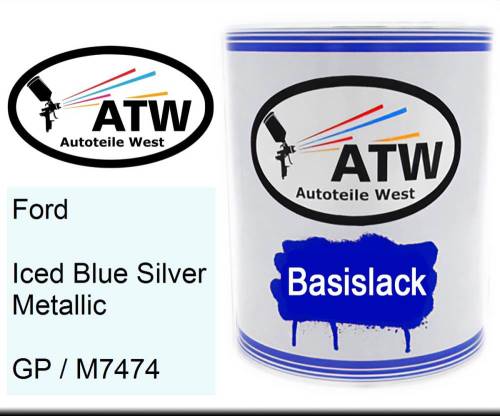 Ford, Iced Blue Silver Metallic, GP / M7474: 1L Lackdose, von ATW Autoteile West.